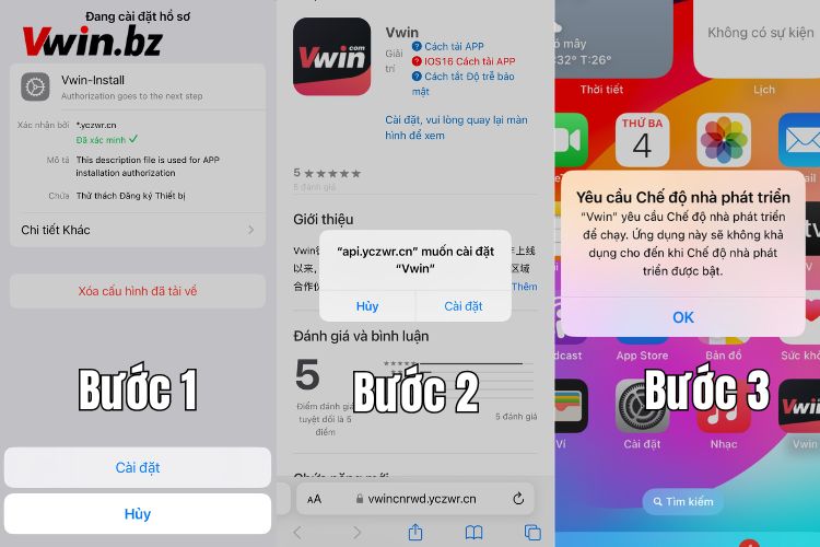 Quy trình tải app Vwin trên hệ điều hành IOS nhanh chóng