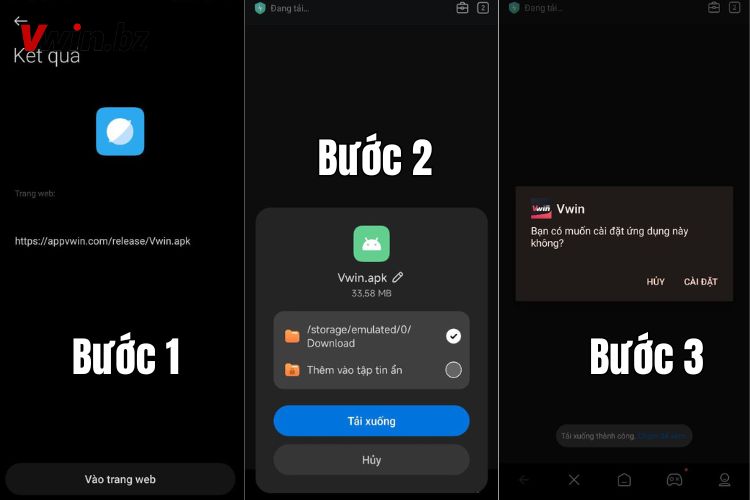 Quy trình tải app Vwin trên hệ điều hành Android chi tiết
