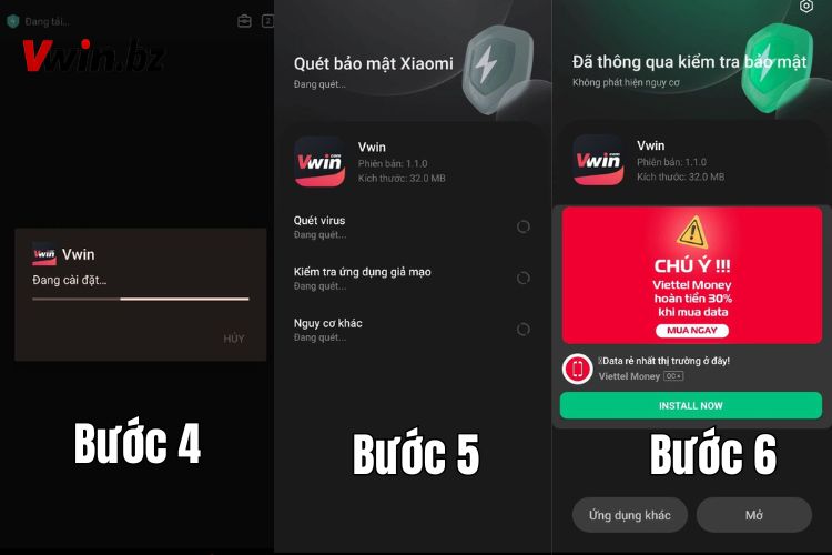 Cách thao tác tải app Vwin trên hệ điều hành Android 